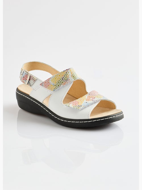 Sandales grande largeur cuir - Afibel - Kiabi