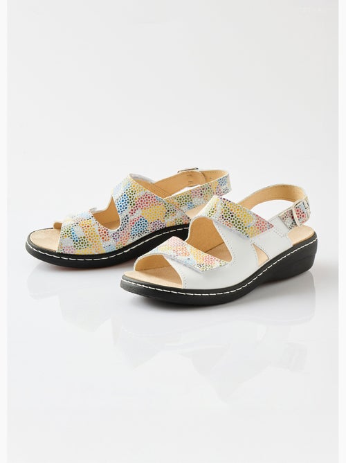 Sandales grande largeur cuir - Afibel - Kiabi