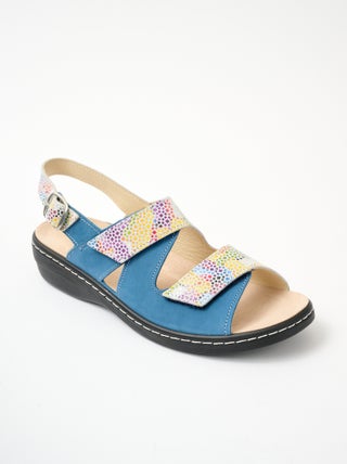 Sandales grande largeur cuir
