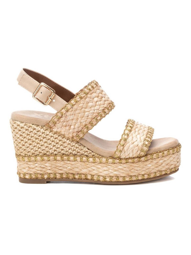 Sandales habillées à semelle compensée avec boucle Beige - Kiabi