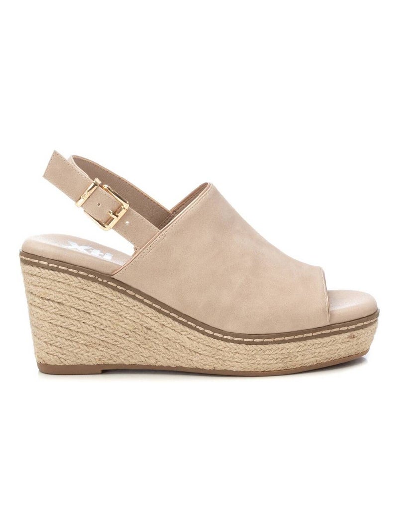 Sandales habillées à semelle compensée avec boucle Beige - Kiabi