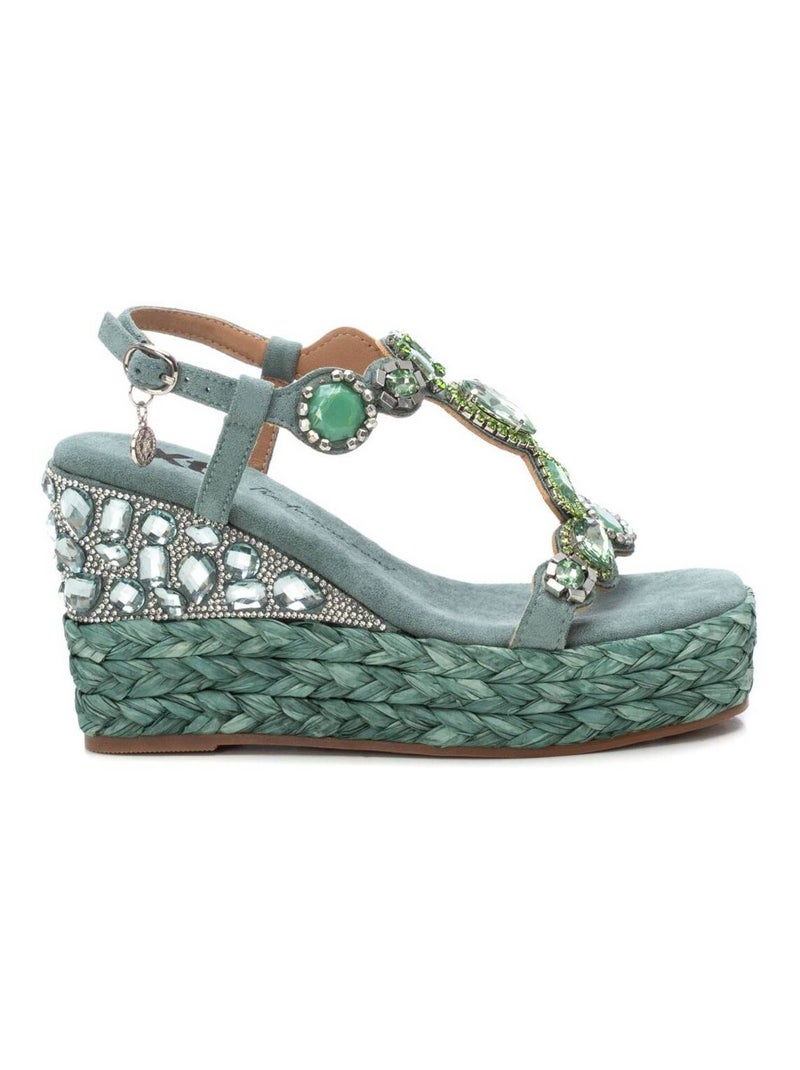 Sandales habillées à semelle compensée avec boucle Bleu azur - Kiabi