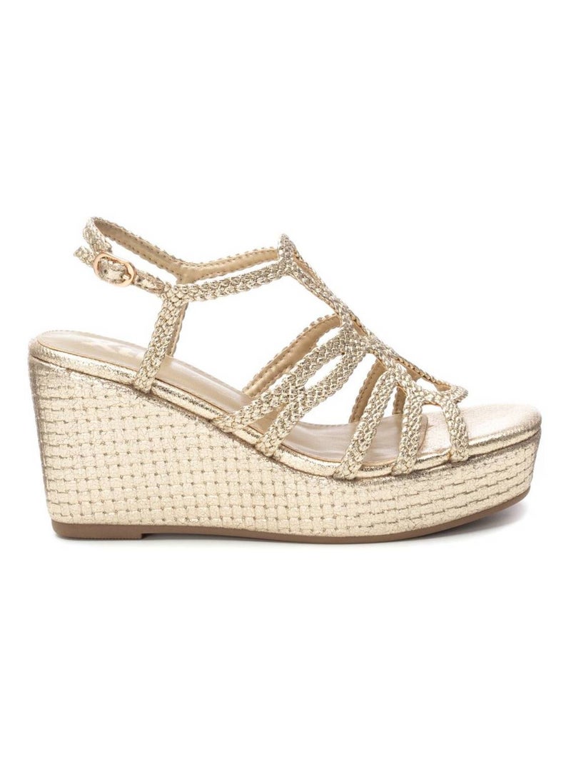Sandales habillées à semelle compensée avec boucle Doré/or - Kiabi