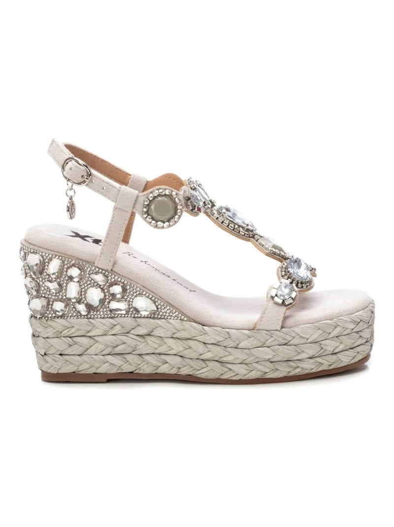 Sandales habillées à semelle compensée avec boucle Gris - Kiabi
