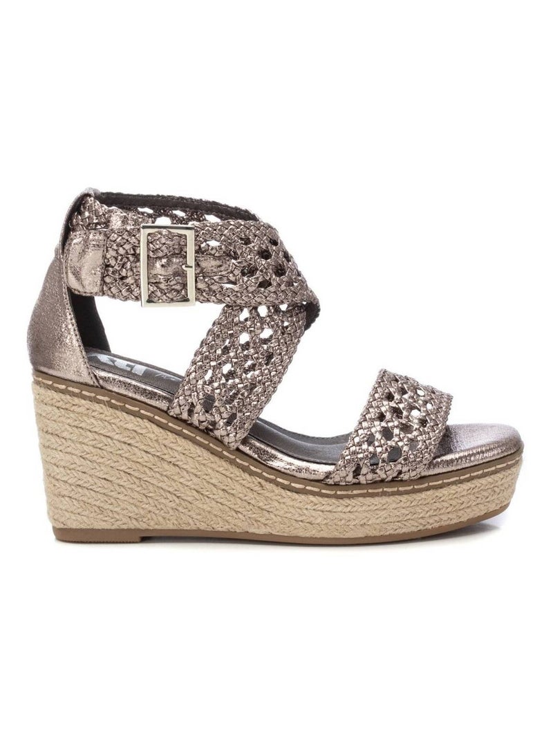 Sandales habillées à semelle compensée avec boucle Gris Gris - Kiabi