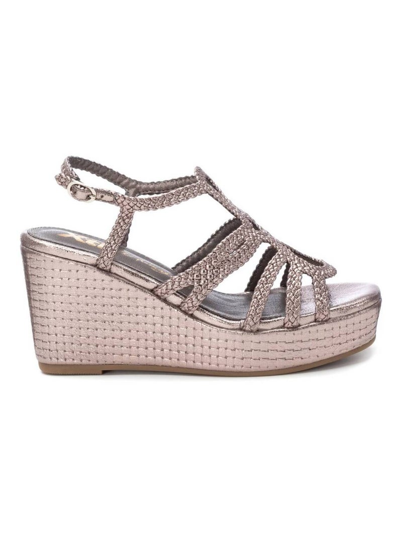 Sandales habillées à semelle compensée avec boucle Gris Gris - Kiabi