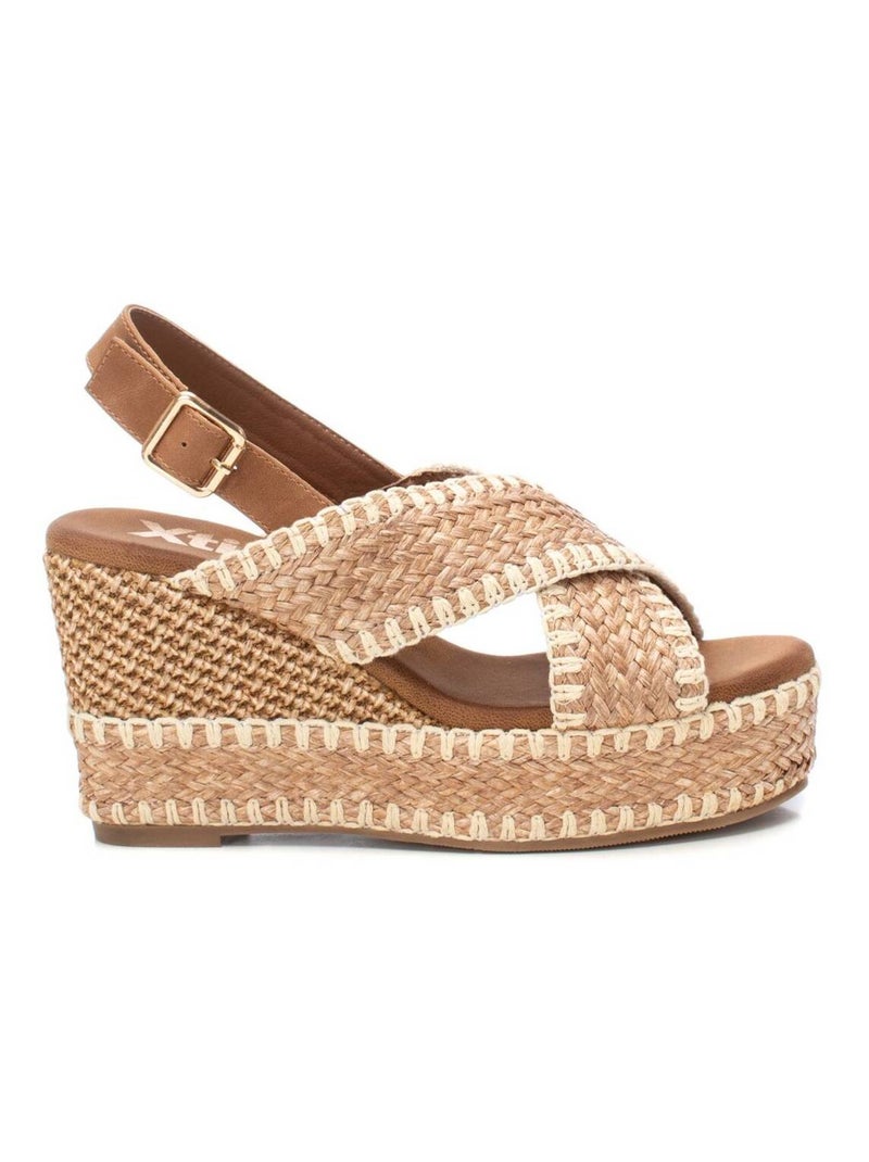 Sandales habillées à semelle compensée avec boucle Taupe - Kiabi