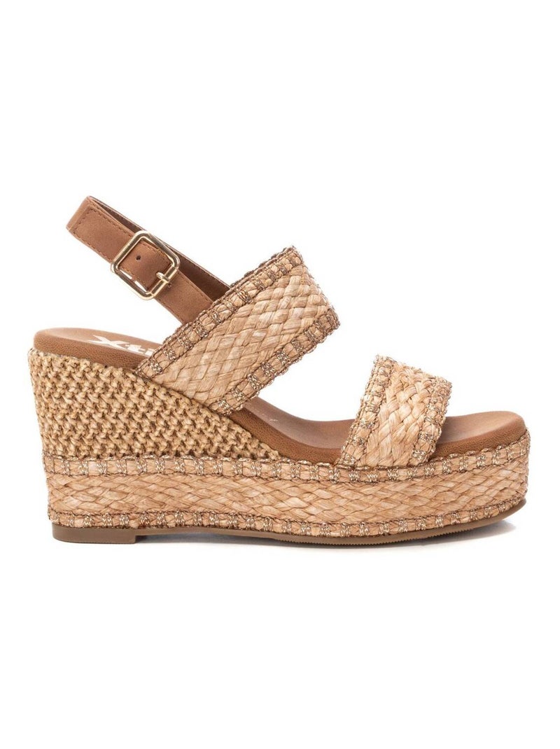 Sandales habillées à semelle compensée avec boucle Taupe - Kiabi