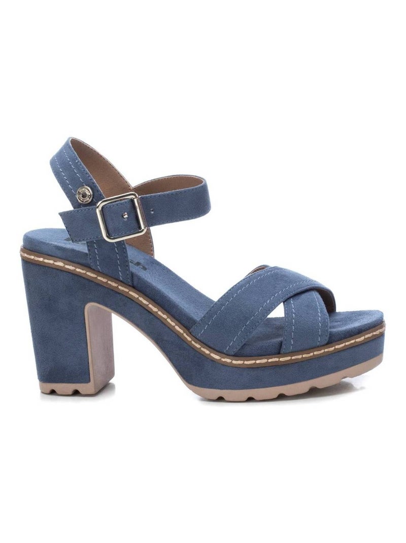 Sandales habillées à talon à boucle Bleu - Kiabi
