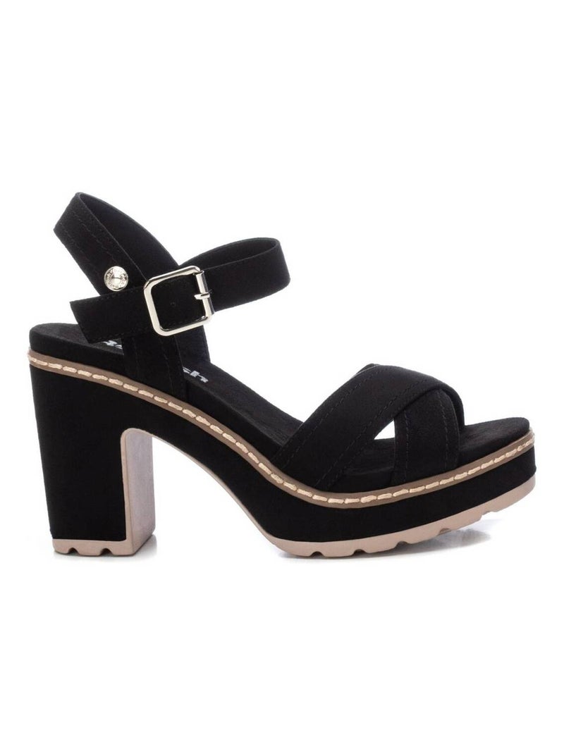 Sandales habillées à talon à boucle Noir - Kiabi