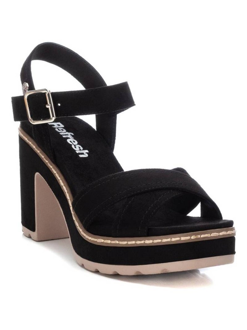 Sandales habillées à talon à boucle Noir - Kiabi