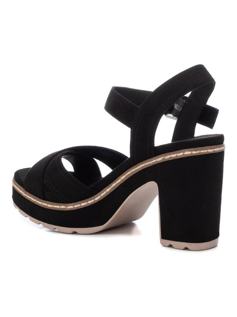 Sandales habillées à talon à boucle Noir - Kiabi