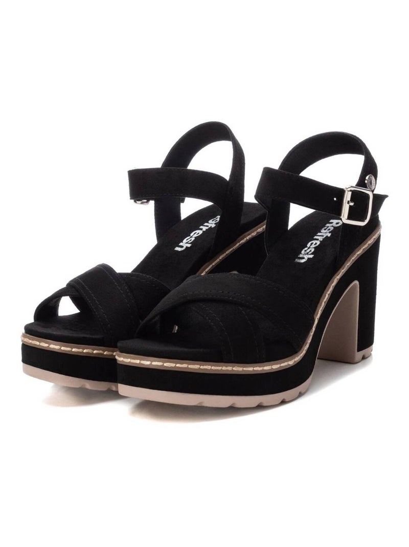 Sandales habillées à talon à boucle Noir - Kiabi