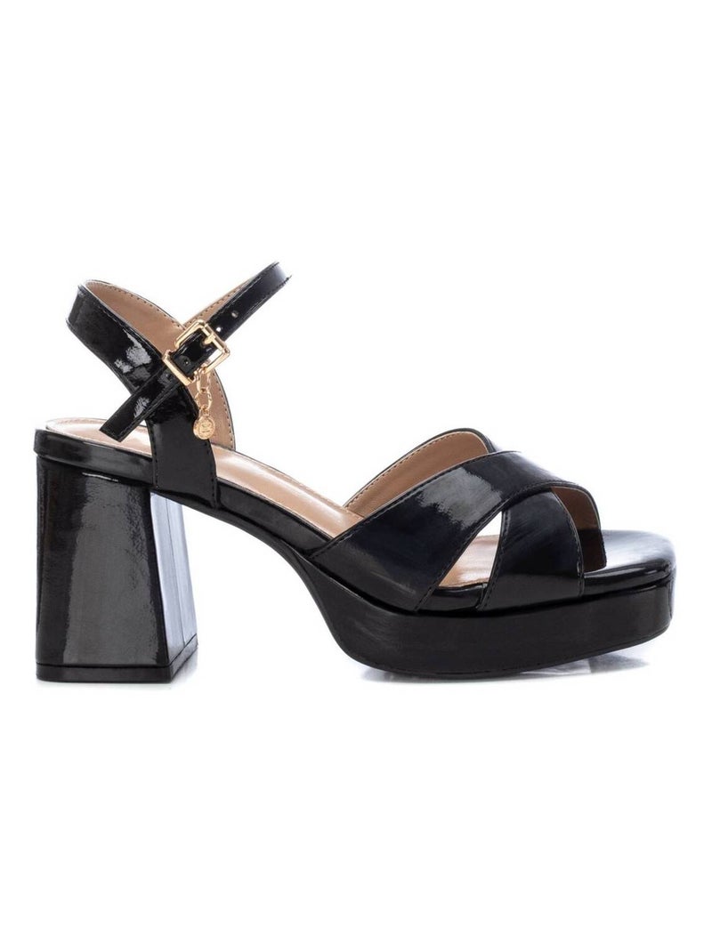 Sandales habillées à talon à boucle Noir - Kiabi