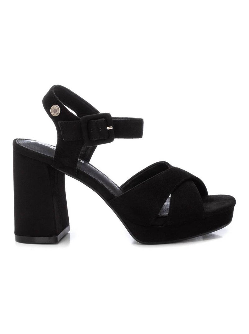 Sandales habillées à talon avec boucle Noir - Kiabi