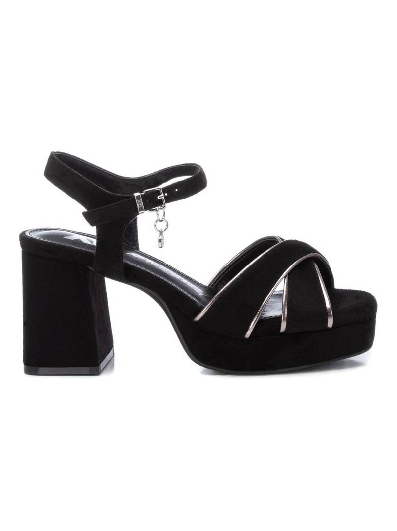 Sandales habillées à talon avec boucle Noir - Kiabi