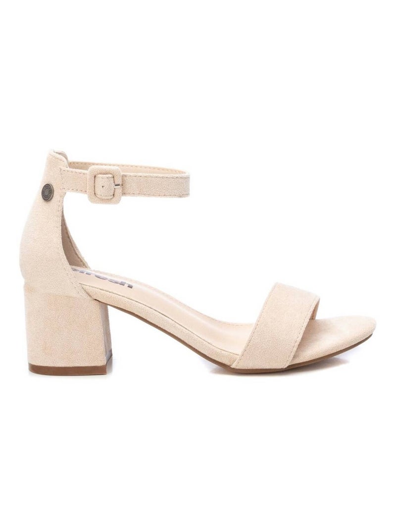 Sandales habillées à talon avec bride cheville Beige - Kiabi