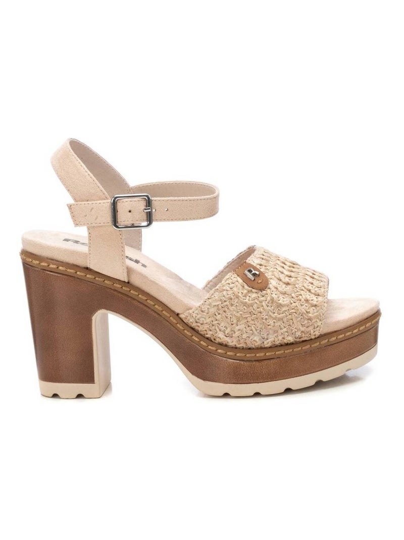 Sandales habillées à talon avec bride cheville Beige - Kiabi