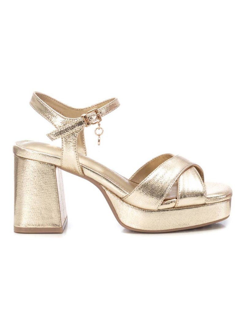 Sandales habillées à talon avec bride cheville Doré/or - Kiabi