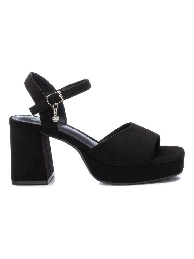 Sandales habillées à talon avec bride cheville Noir - Kiabi