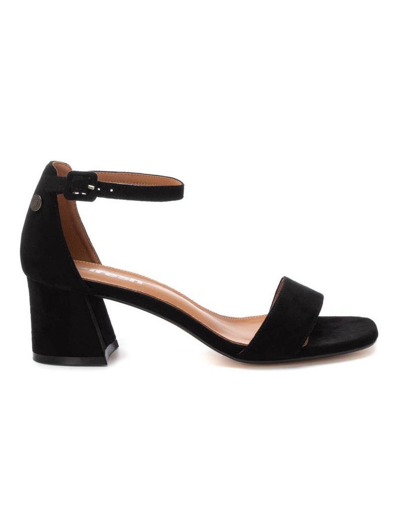 Sandales habillées à talon avec bride cheville Noir - Kiabi