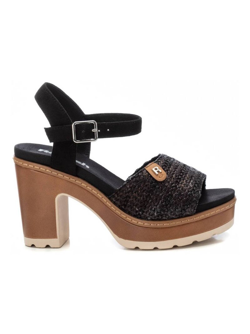 Sandales habillées à talon avec bride cheville Noir - Kiabi