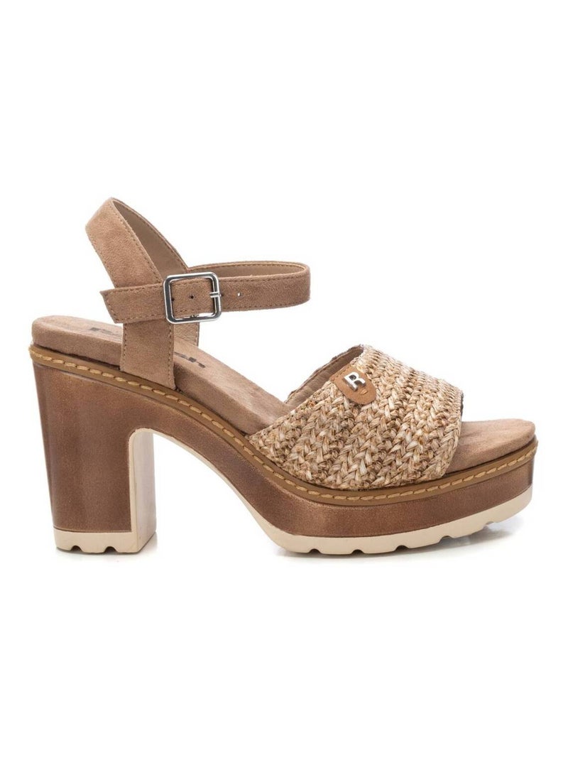 Sandales habillées à talon avec bride cheville Taupe - Kiabi