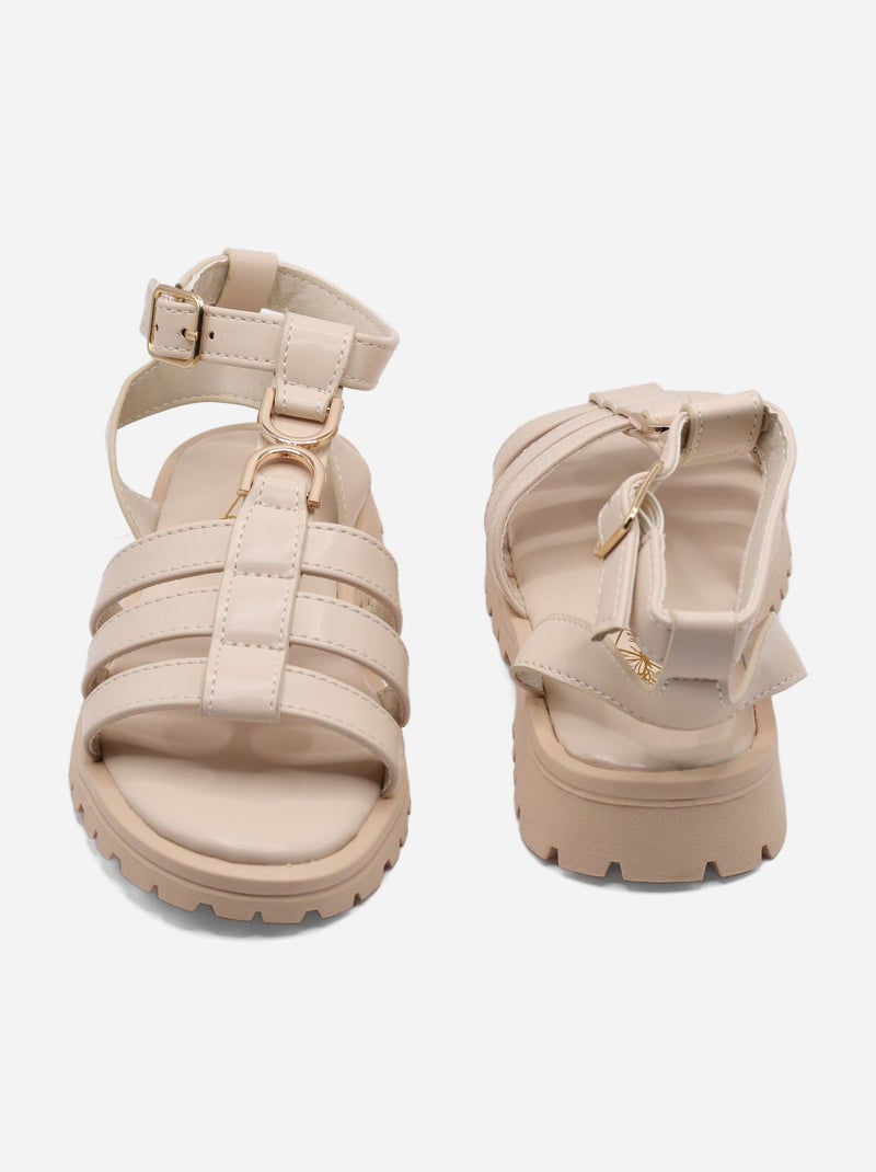 Sandales hautes Beige - Kiabi