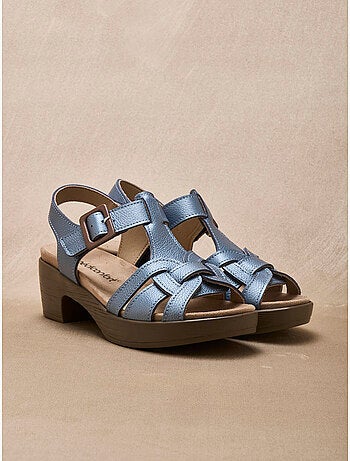 Sandales hautes scratch boucle fantaisie - PEDICONFORT