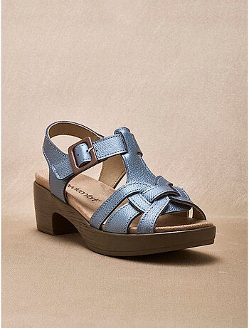 Sandales hautes scratch boucle fantaisie - PEDICONFORT