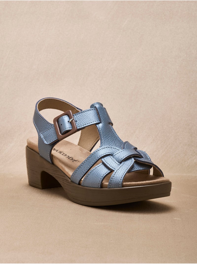 Sandales hautes scratch boucle fantaisie - PEDICONFORT Bleu marine - Kiabi