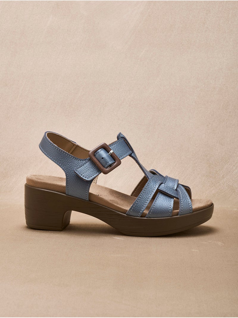 Sandales hautes scratch boucle fantaisie - PEDICONFORT Bleu marine - Kiabi