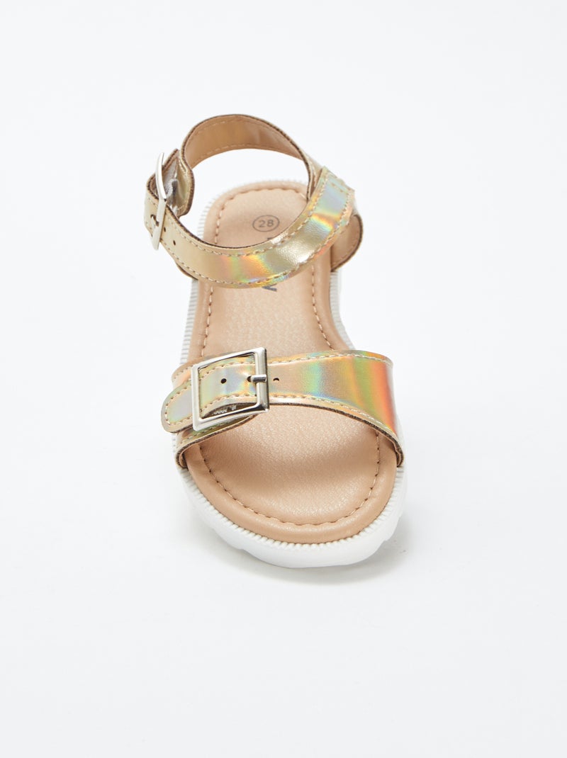 Sandales holographiques à boucle BEIGE - Kiabi
