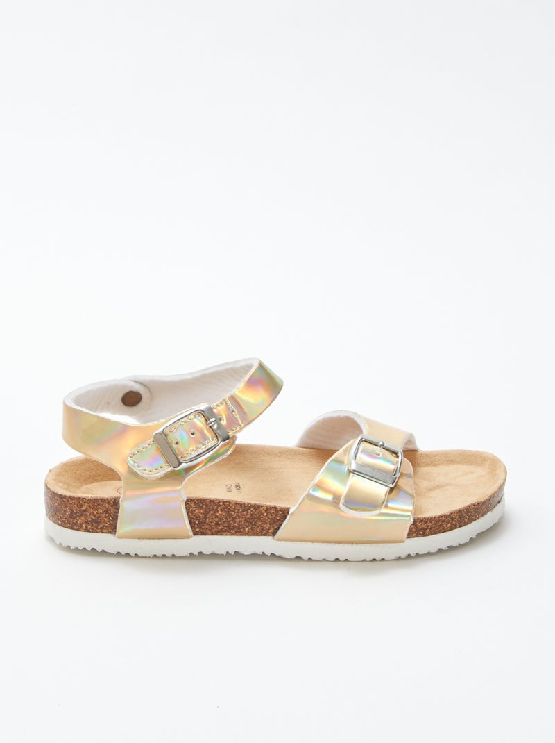 Sandales holographiques BEIGE - Kiabi