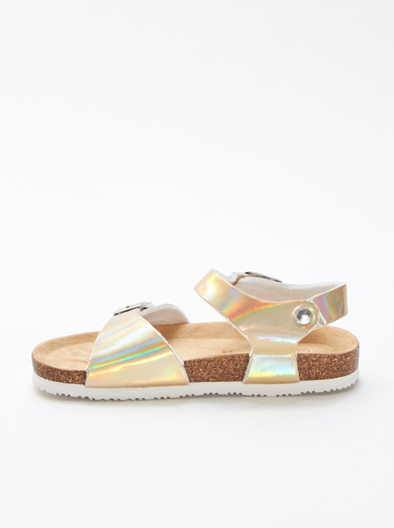 Sandales holographiques BEIGE - Kiabi