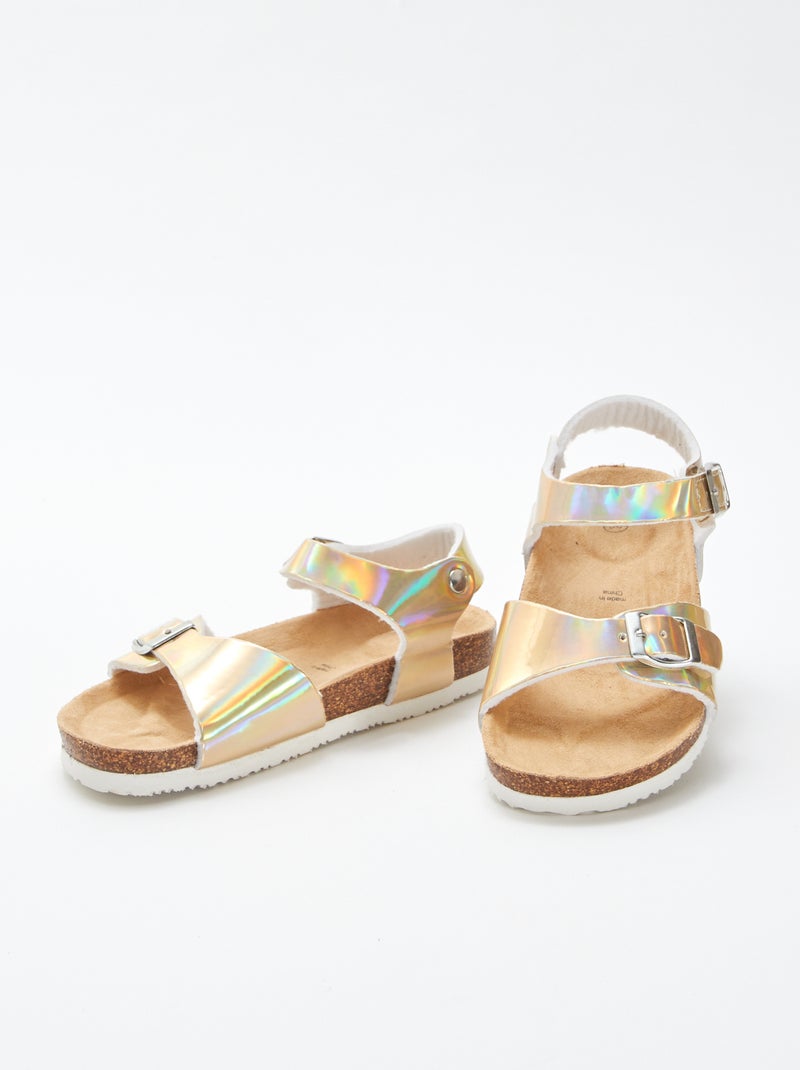 Sandales holographiques BEIGE - Kiabi