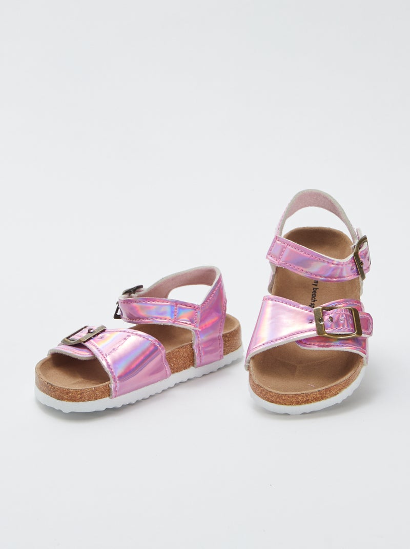 Sandales holographiques roses 'My beach spirit' ROSE - Kiabi