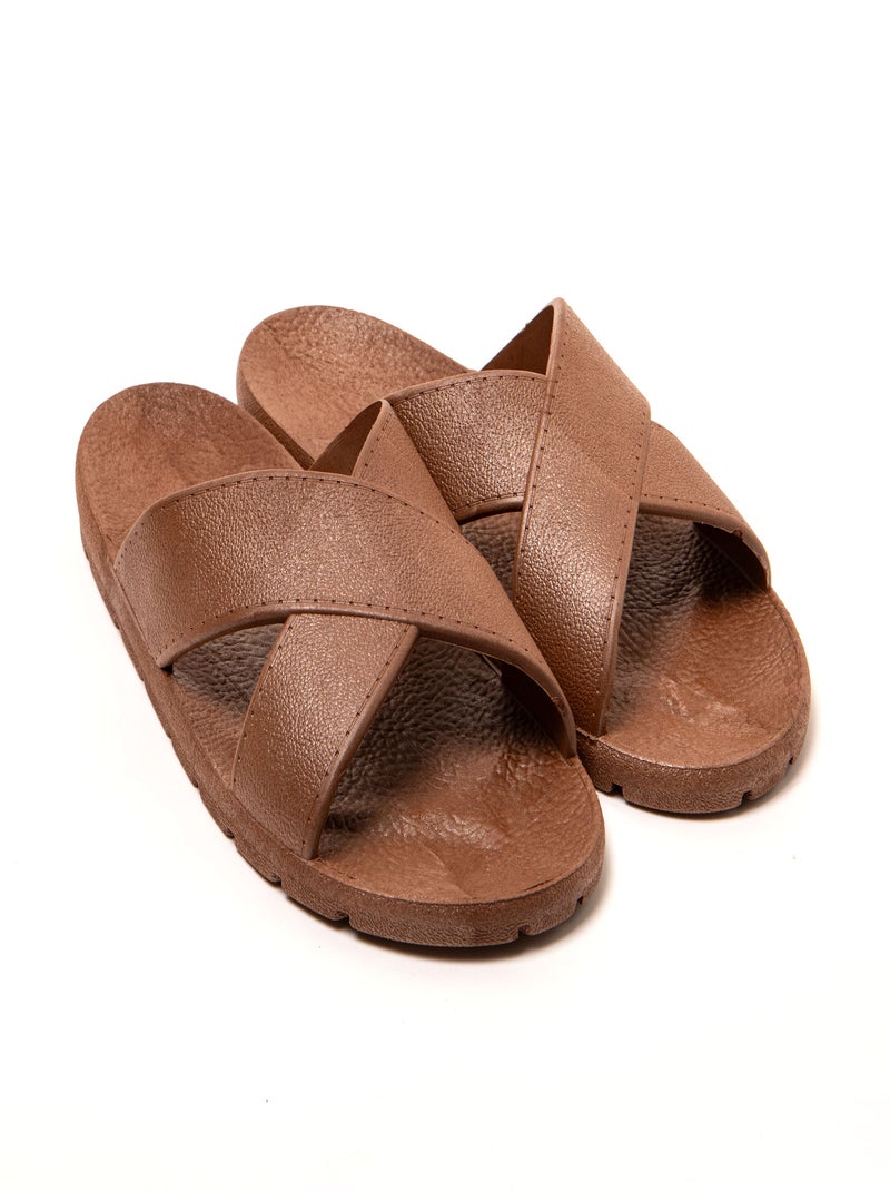 Sandales homme Brasileras semelle en gomme Marron - Kiabi