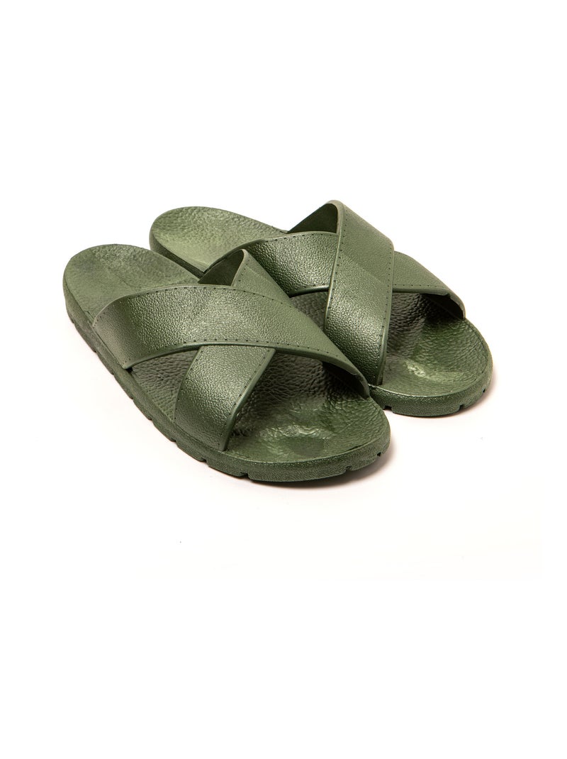 Sandales homme Brasileras semelle en gomme Vert foncé - Kiabi