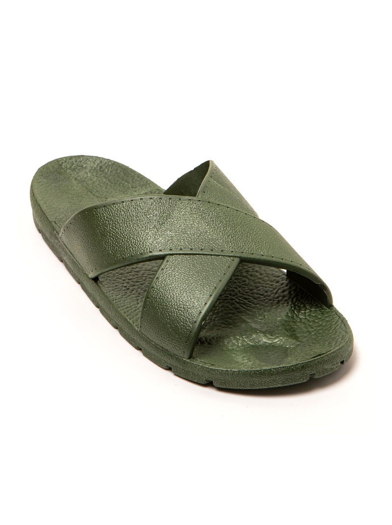 Sandales homme Brasileras semelle en gomme Vert foncé - Kiabi