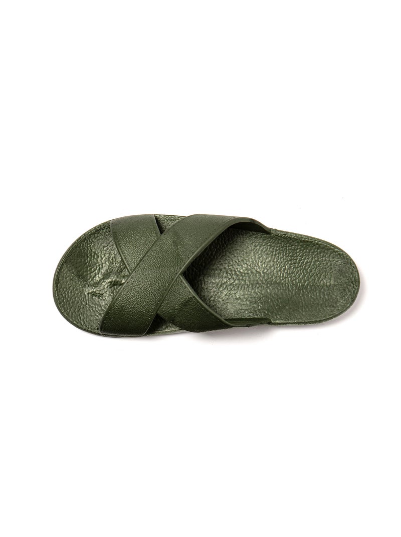 Sandales homme Brasileras semelle en gomme Vert foncé - Kiabi