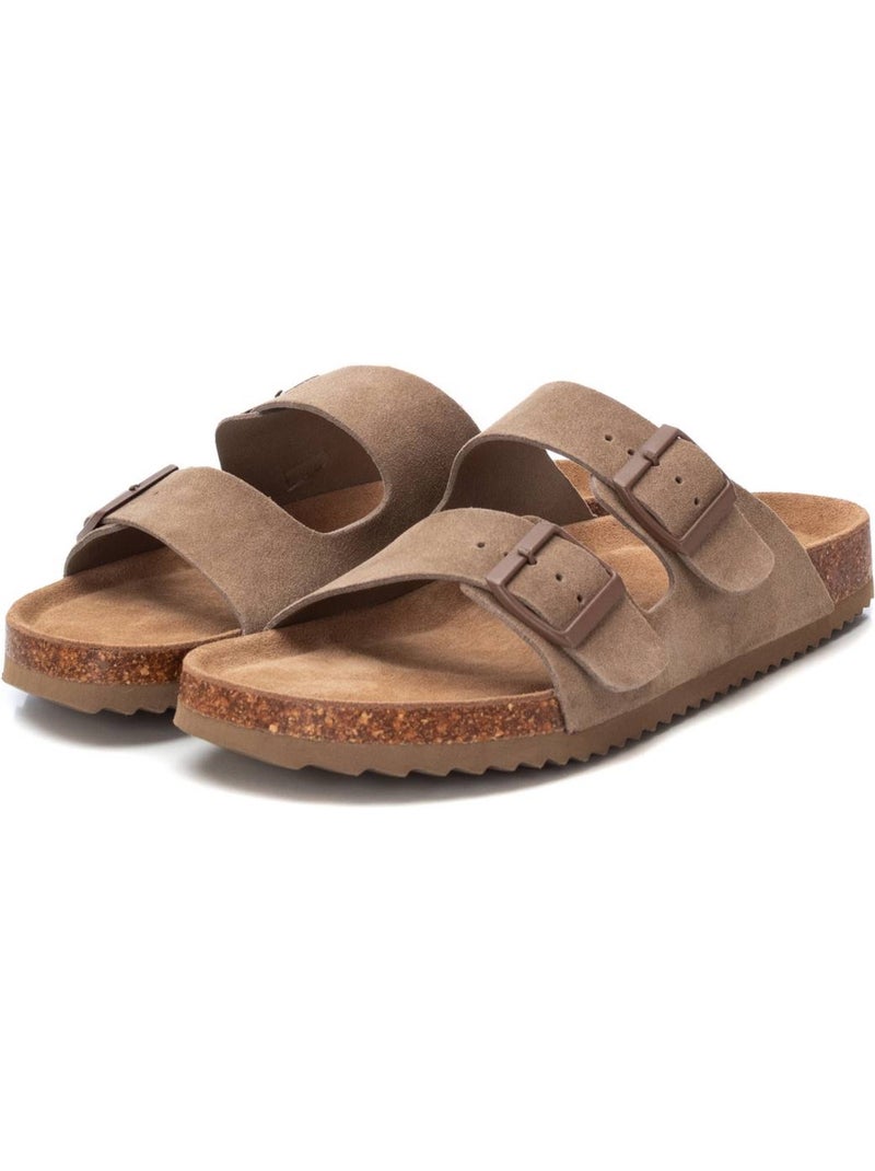 Sandales Homme Cuir Marron cappuccino - Kiabi