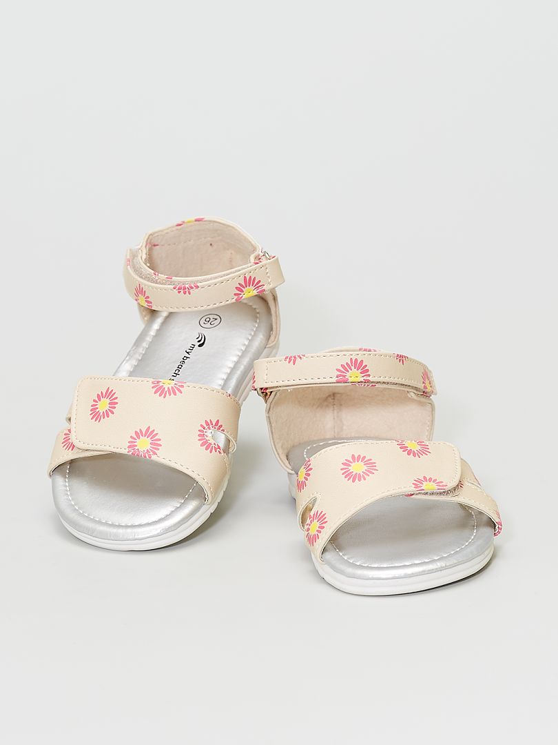 Sandales imprimées beige - Kiabi