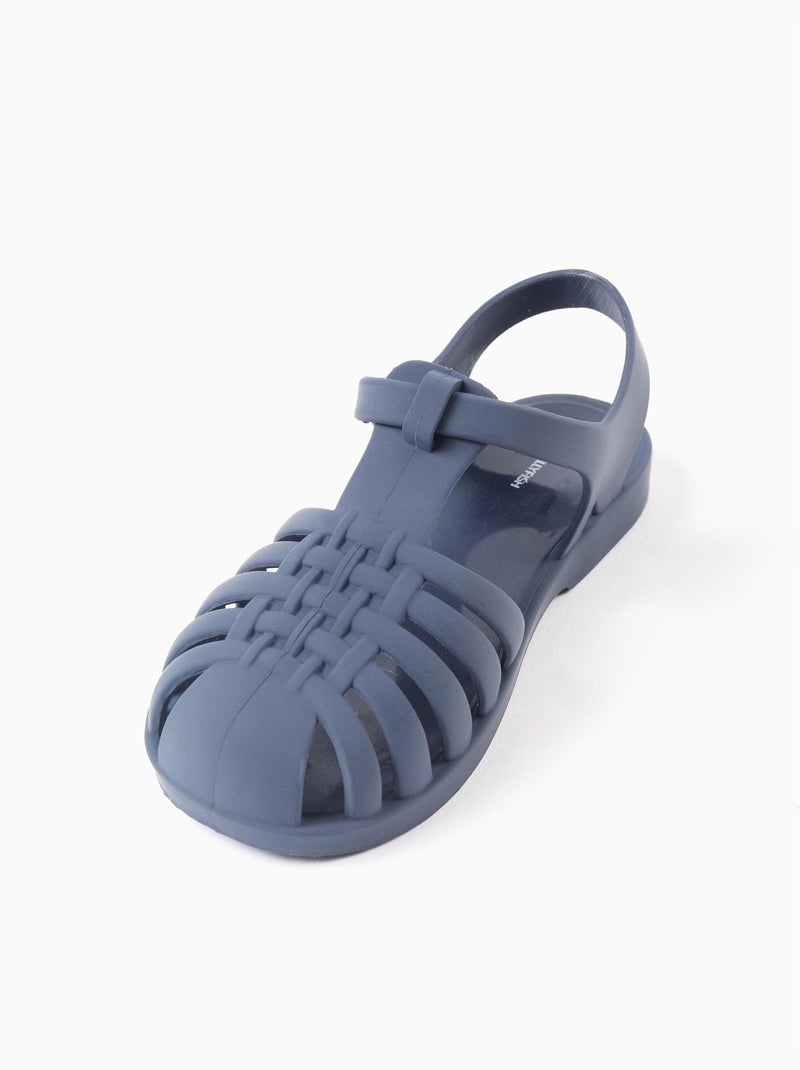 Sandales jelly avec fermeture à scratch Bleu Bleu - Kiabi