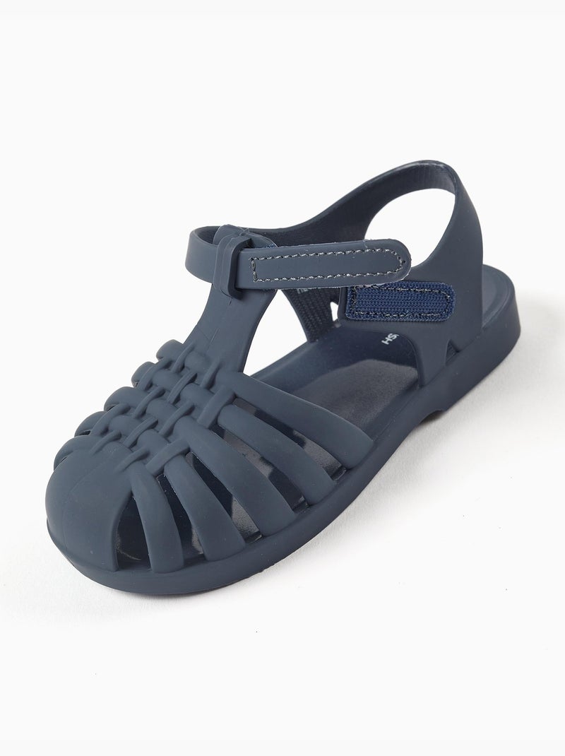 Sandales jelly avec fermeture à scratch Bleu Bleu - Kiabi