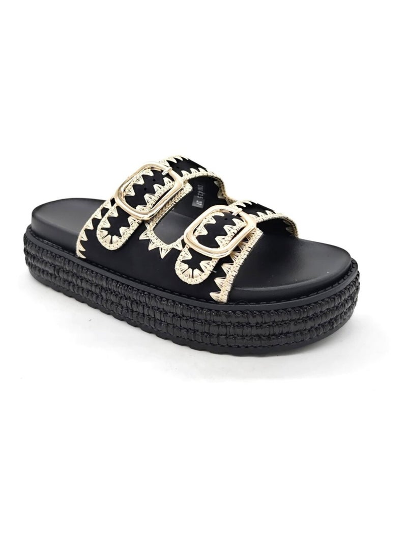 Sandales Kebello Noir Noir - Kiabi