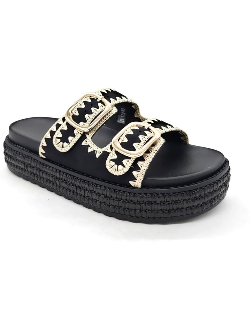 Sandales Kebello Noir Noir - Kiabi