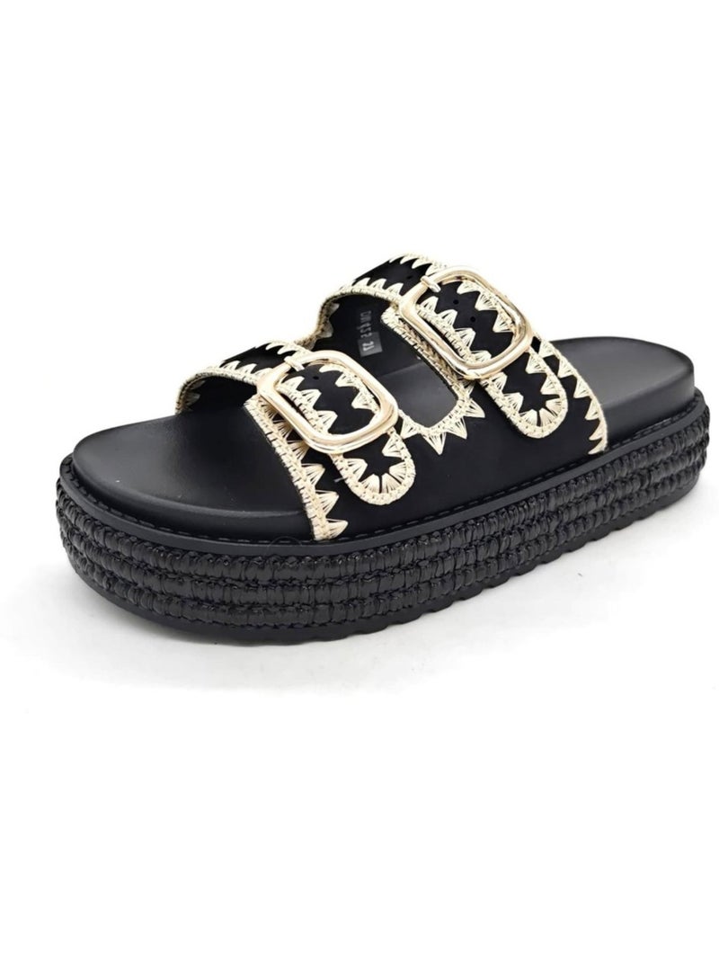 Sandales Kebello Noir Noir - Kiabi