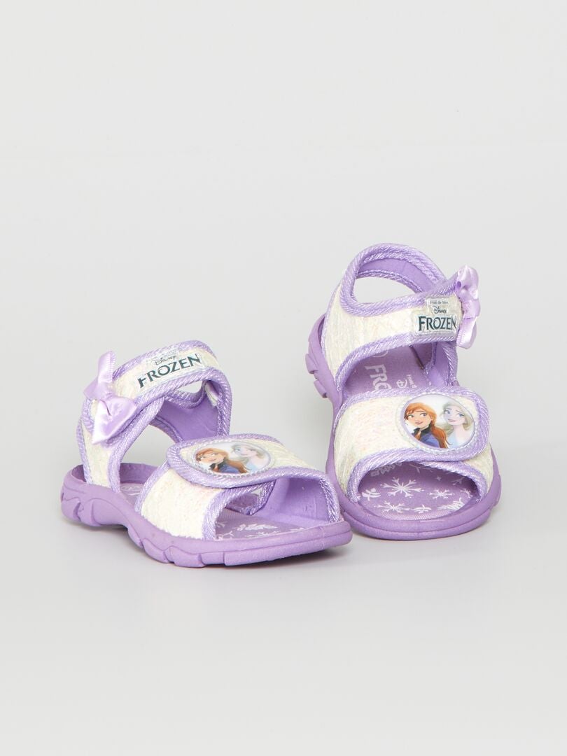Sandales 'La Reine des Neiges' à scratchs Blanc/violet - Kiabi