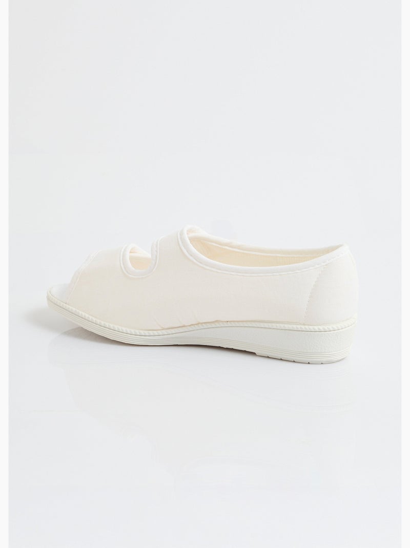 Sandales largeur confort bout ouvert Blanc - Kiabi